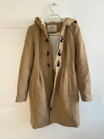 Abrigo camel con capucha y botones Zara - miniatura 1