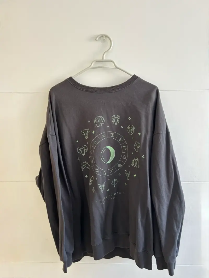 Polerón gris con diseño de horóscopo - 1