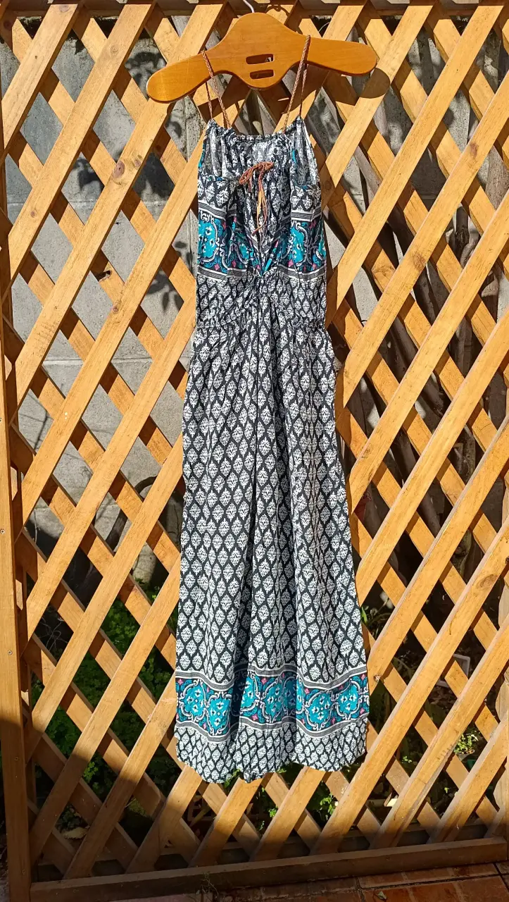 Vestido largo estampado bohemio - 1