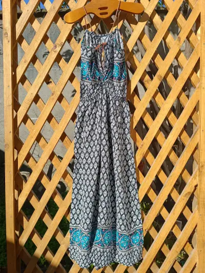 Vestido largo estampado bohemio - miniatura 2