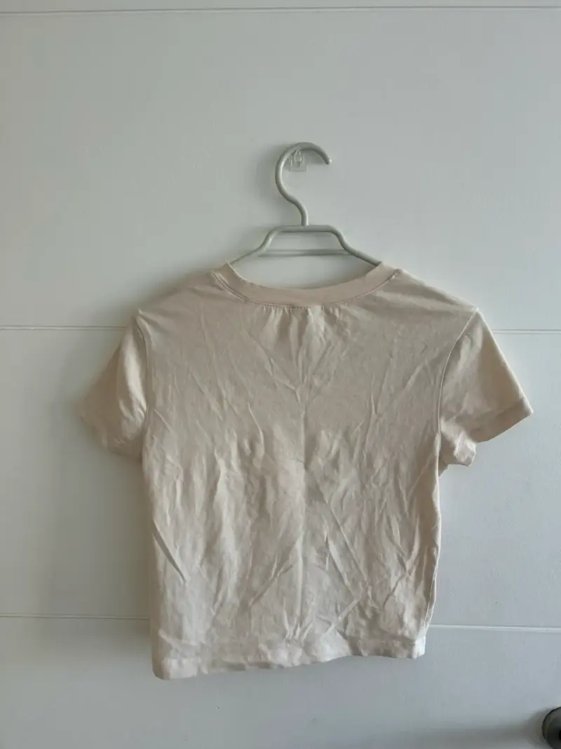 Polera beige de algodón para mujer - 2