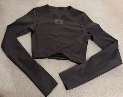 Polera deportiva negra Adidas manga larga - miniatura 1