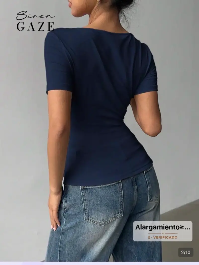 Polera azul marino  shein - 3