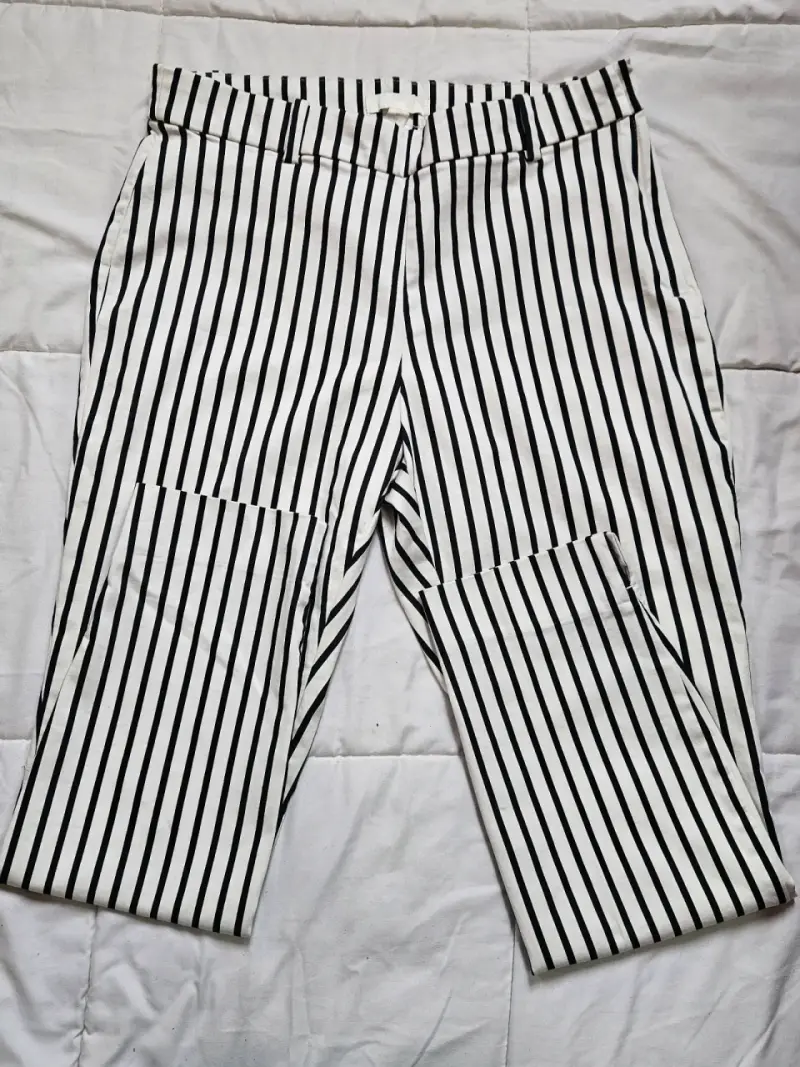 Pantalones a rayas blanco y negro - 2