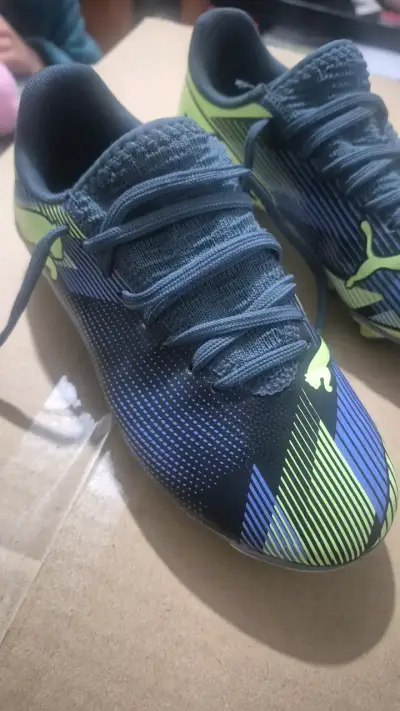 Zapatillas fútbol niño n° 31 Puma azul y verde - miniatura 1