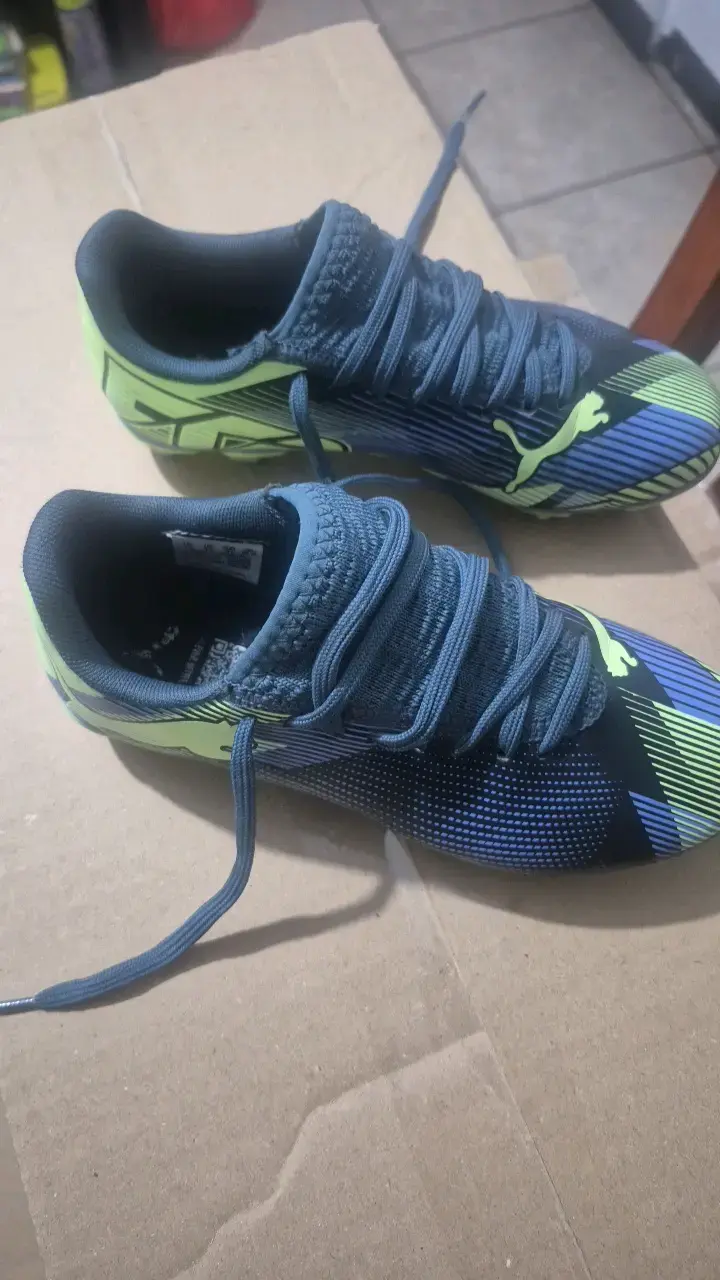 Zapatillas fútbol niño n° 31 Puma azul y verde - 2