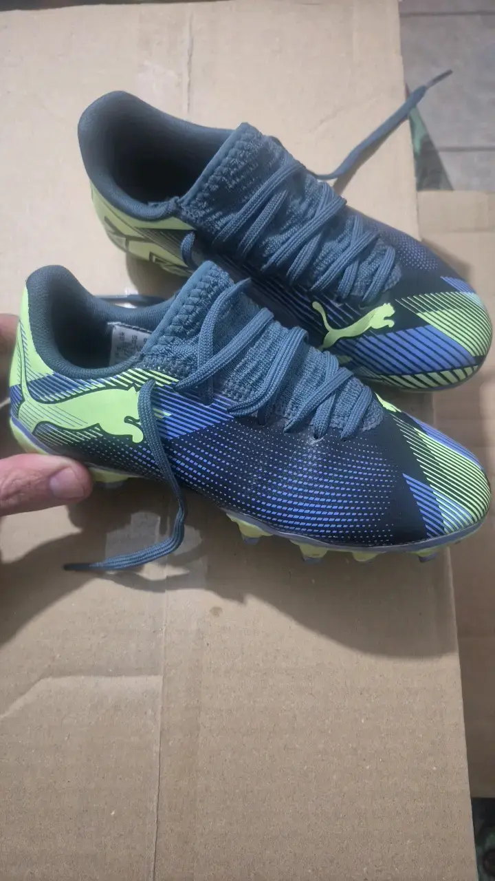Zapatillas fútbol niño n° 31 Puma azul y verde - 3