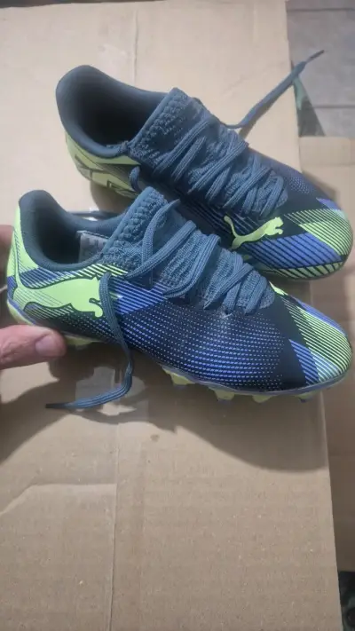 Zapatillas fútbol niño n° 31 Puma azul y verde - miniatura 3