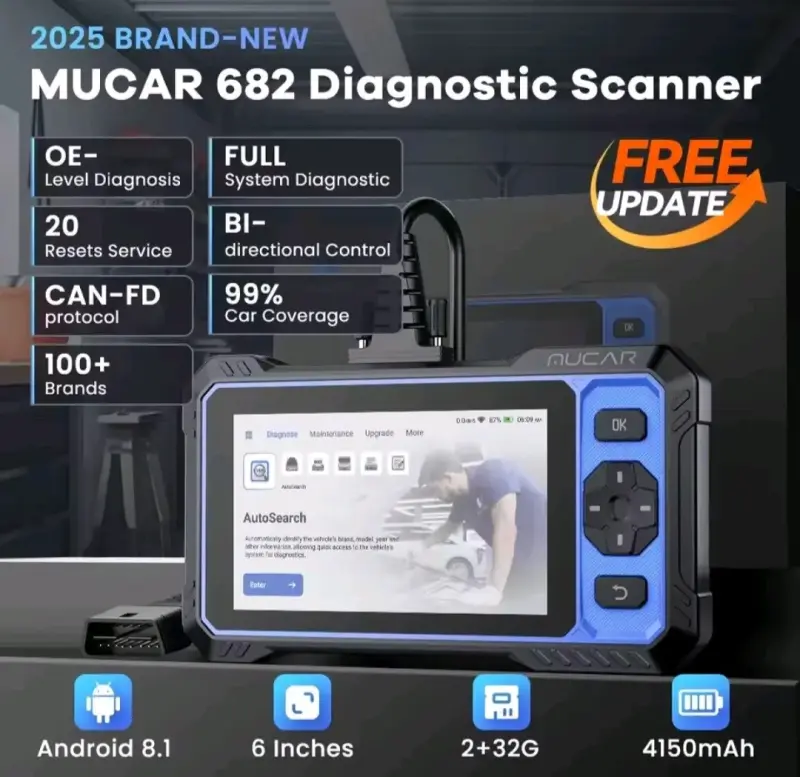 Escáner automotriz Mucar 682 diagnóstico profesional - 6