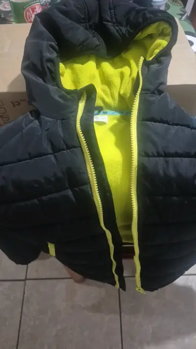 Chaqueta bg acolchada negra con interior amarillo - miniatura 1