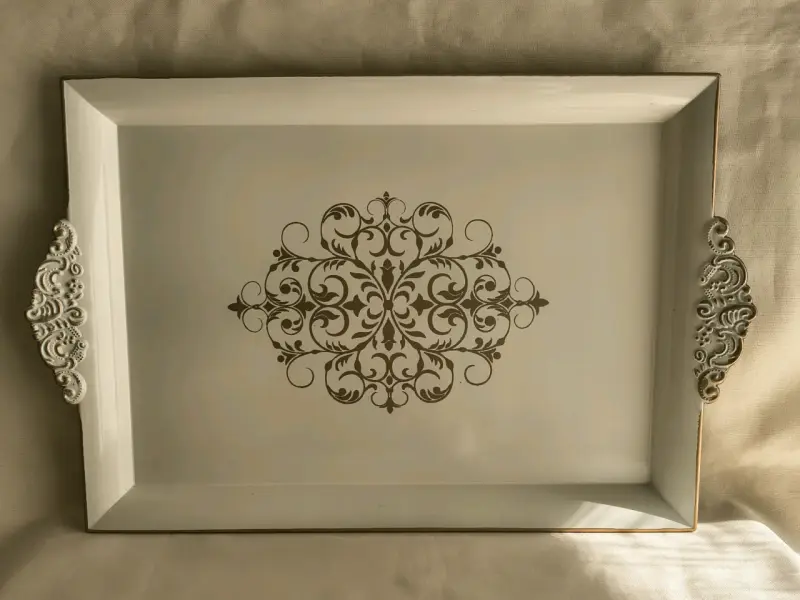 Bandeja decorativa de melamina con diseño vintage - 1