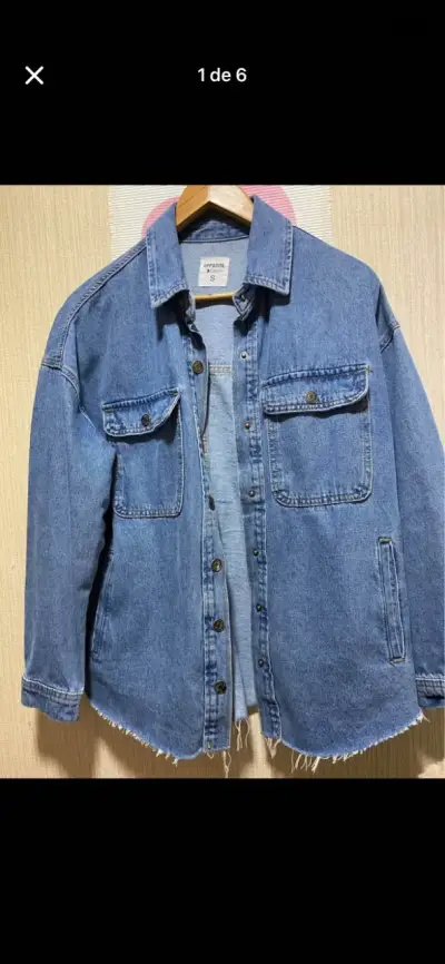 Chaqueta de mezclilla Opposite celeste - miniatura 1