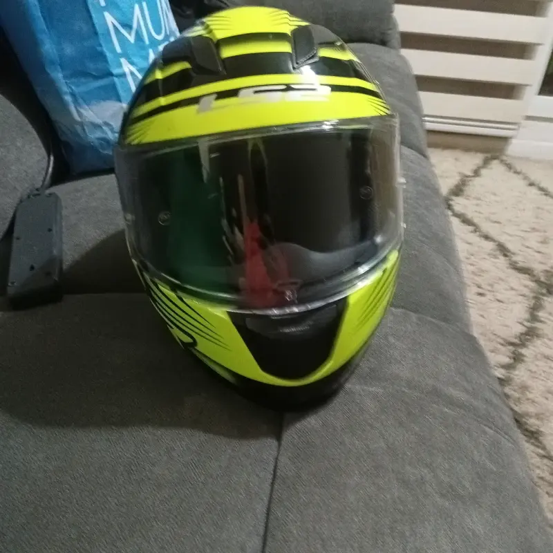 Casco Moto LS2 XL Amarillo Flúor | Excelente E - 1