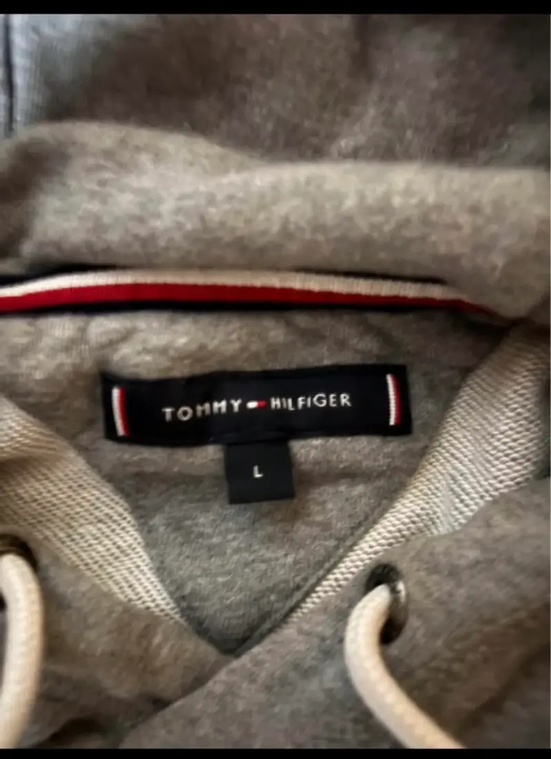 Polerón Tommy Hilfiger gris con capucha Talla L - 3
