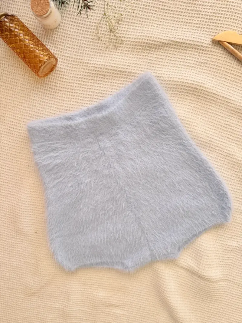 Short M Zara de lana celeste suave - 1