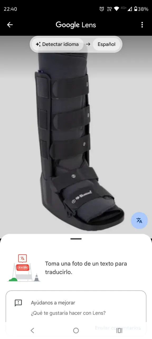 Bota ortopédica ajustable negra talla L