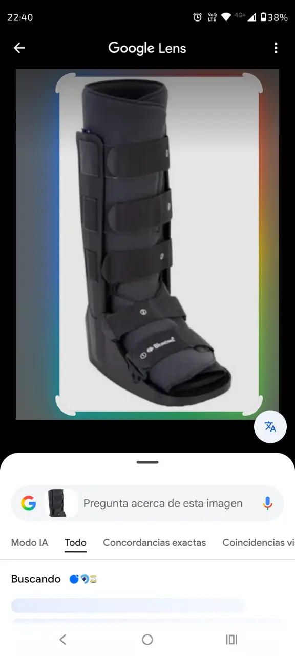 Bota ortopédica ajustable negra talla L