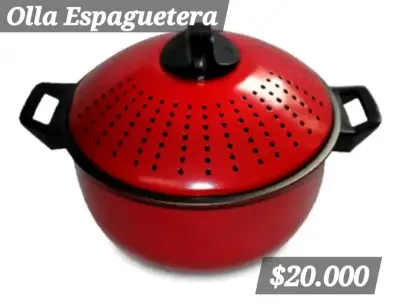 Olla espaguetera roja con tapa - miniatura 2
