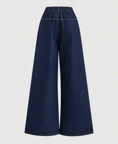 Pantalones anchos de mezclilla azul oscuro - miniatura 2