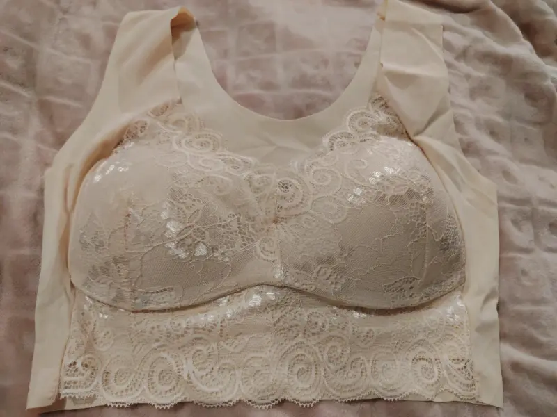 Top de encaje beige para mujer - 1