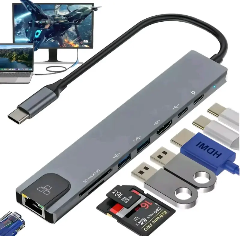 Hub USB-C multifuncional con múltiples puertos - 3