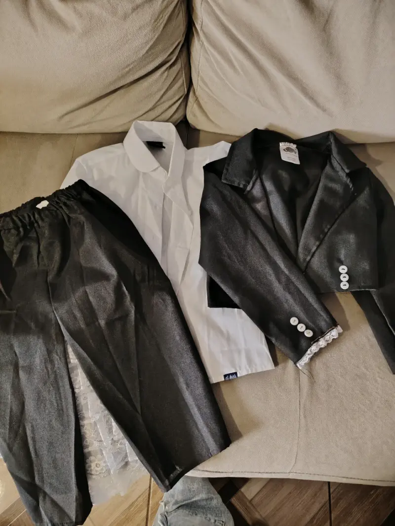 Conjunto formal infantil blanco y negro