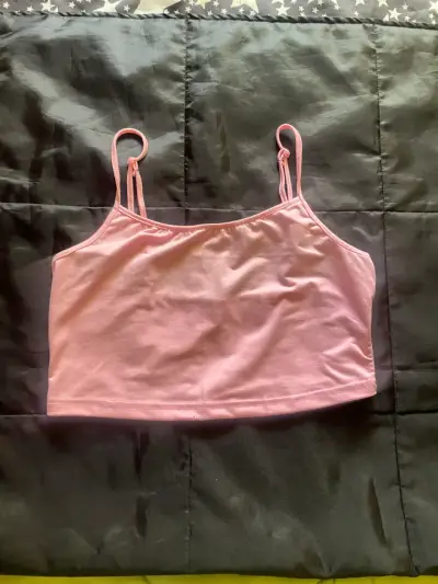 Top corto rosado de tirantes talla S - miniatura 1