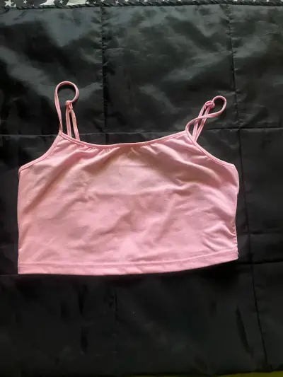 Top corto rosado de tirantes talla S - miniatura 2
