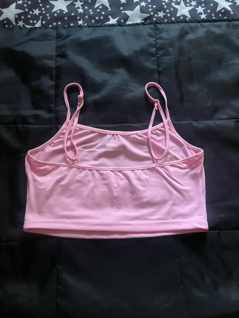 Top corto rosado de tirantes talla S - 3