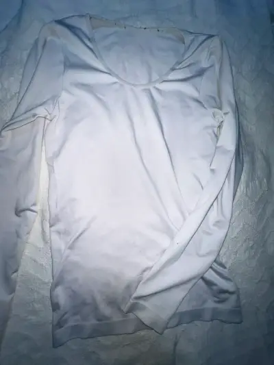 Polera blanca manga larga para mujer - miniatura 1