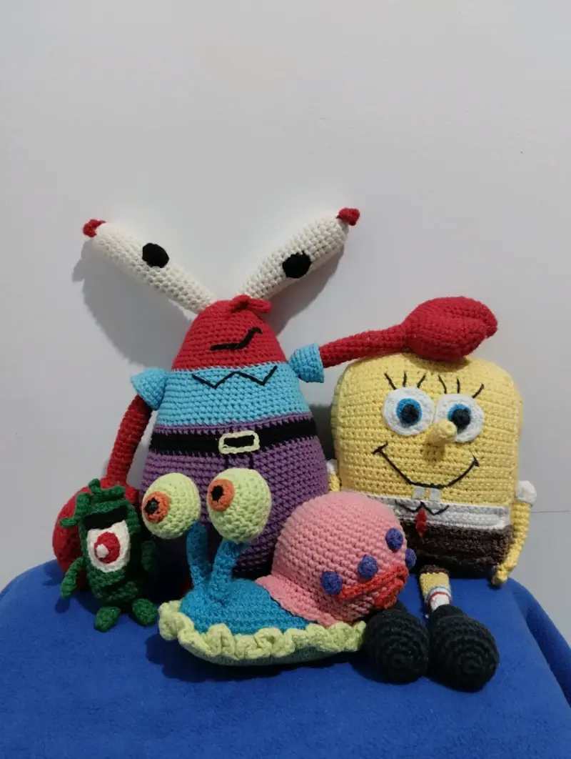 Set de peluches tejidos Bob Esponja