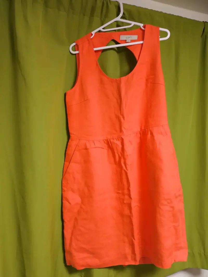Vestido sin mangas naranja Loft - 1