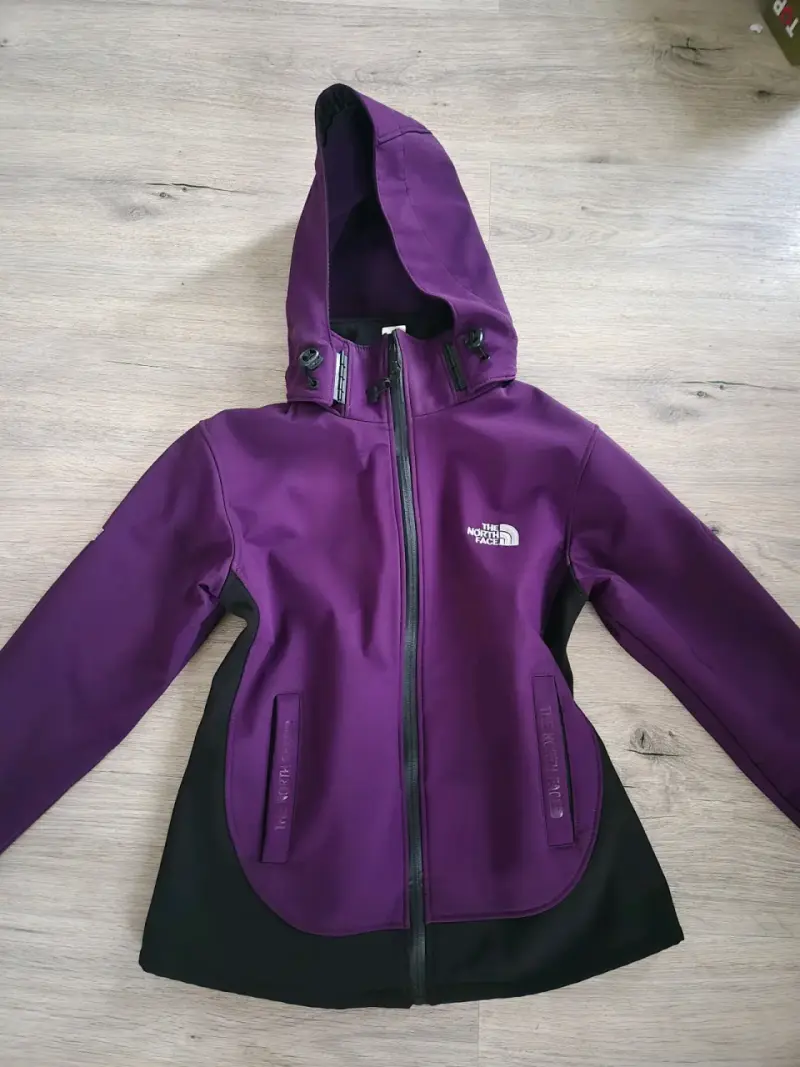 Chaqueta morada engomada mujer - 1