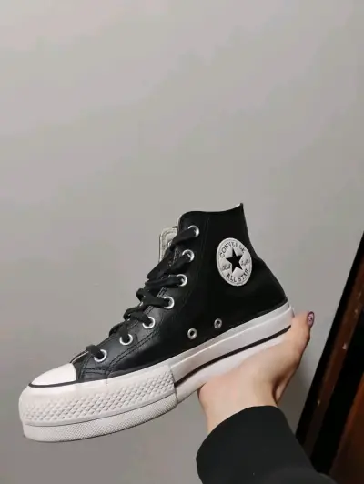 Zapatillas Converse All Star negras de cuero - miniatura 1