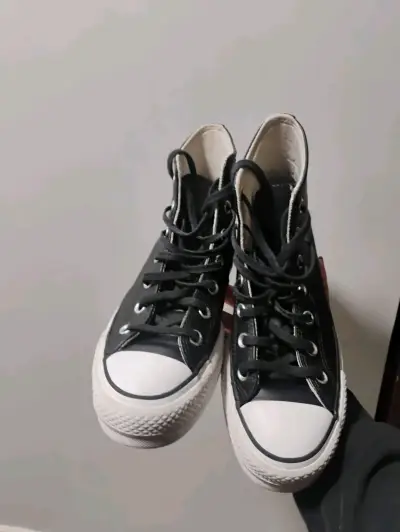 Zapatillas Converse All Star negras de cuero - miniatura 4