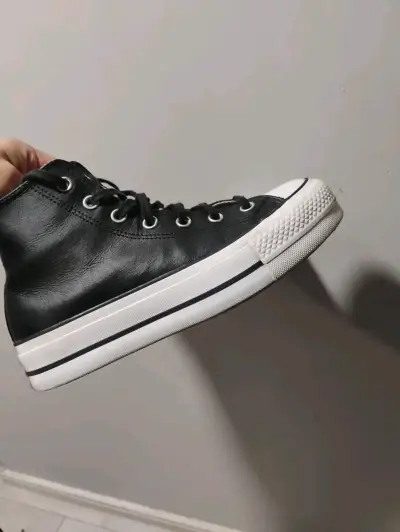 Zapatillas Converse All Star negras de cuero - miniatura 5