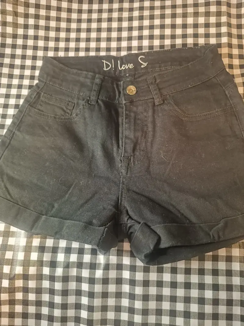 Shorts de mezclilla negros talla S - 2
