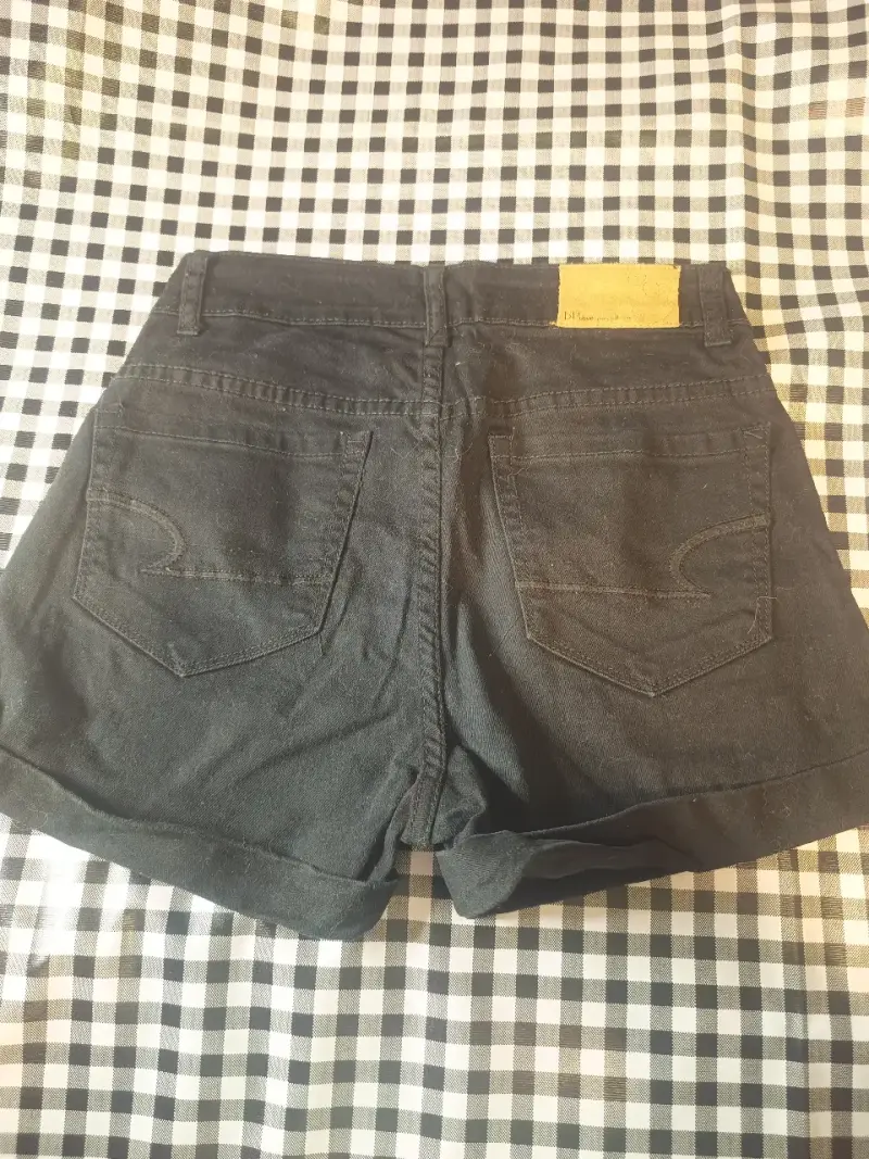 Shorts de mezclilla negros talla S - 3