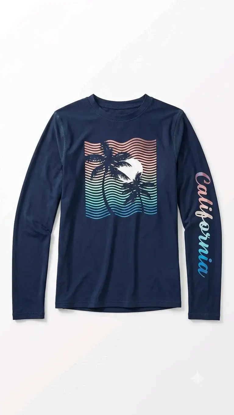 Traje de baño manga larga azul California