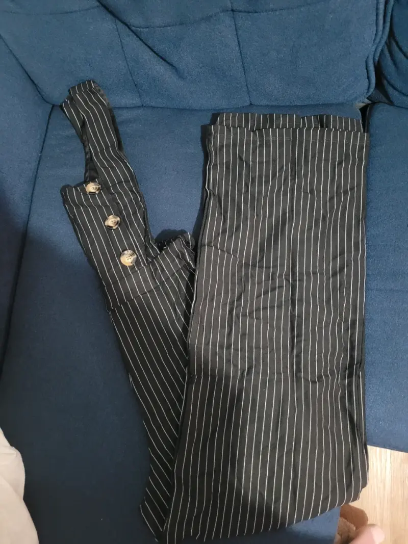 Pantalones de vestir a rayas negros
