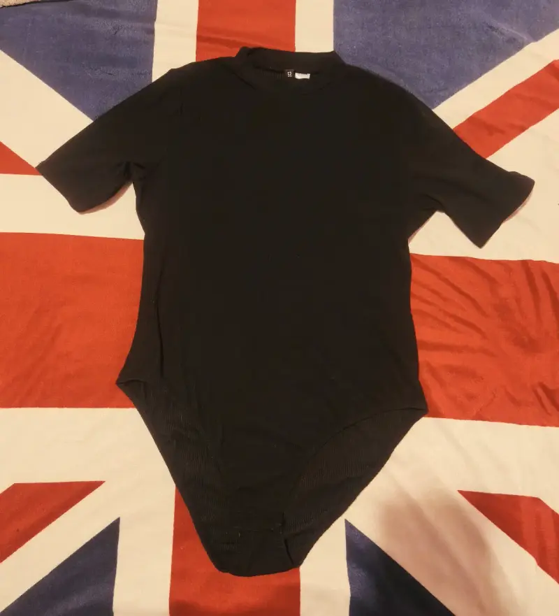 Body negro de algodón para mujer