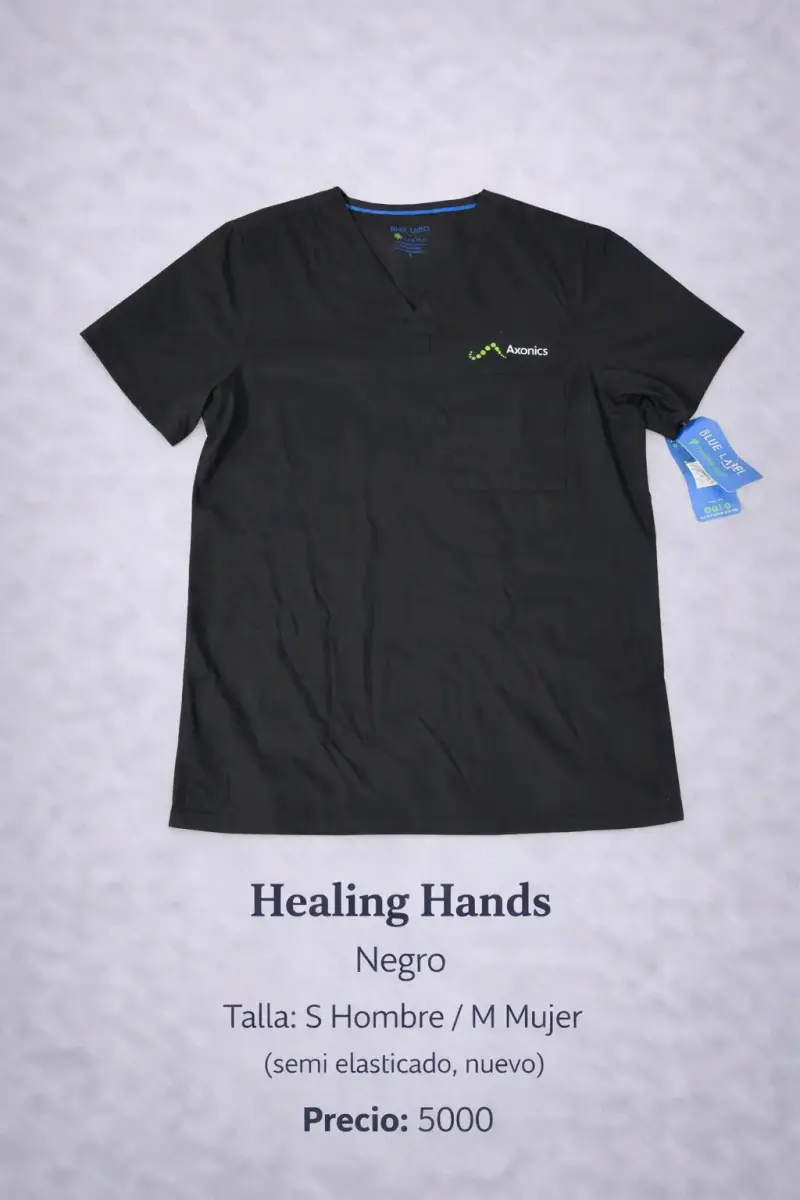 Polera médica negra Healing Hands