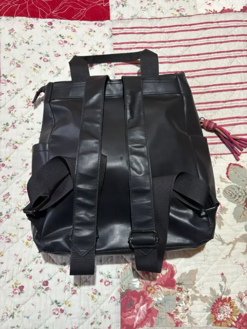 Mochila negra de cuero sintéti lounge - 2