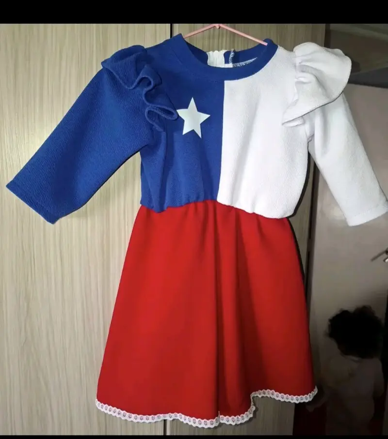 Vestido infantil tricolor chileno - 2