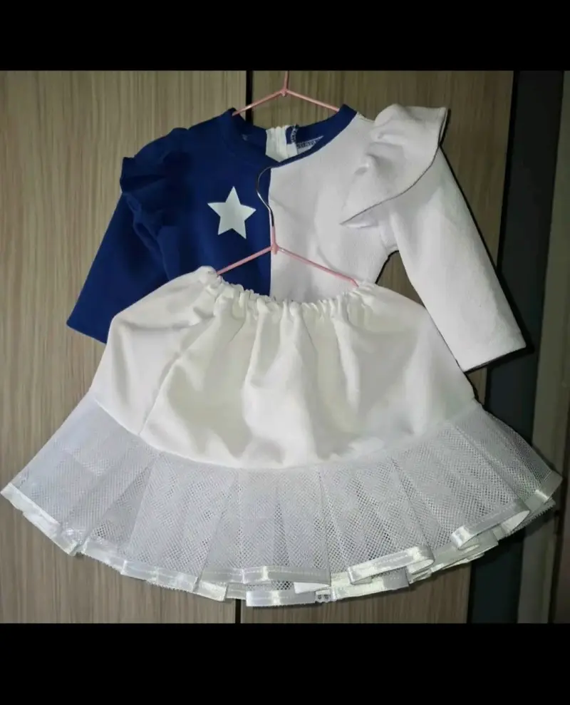 Vestido infantil tricolor chileno - 4