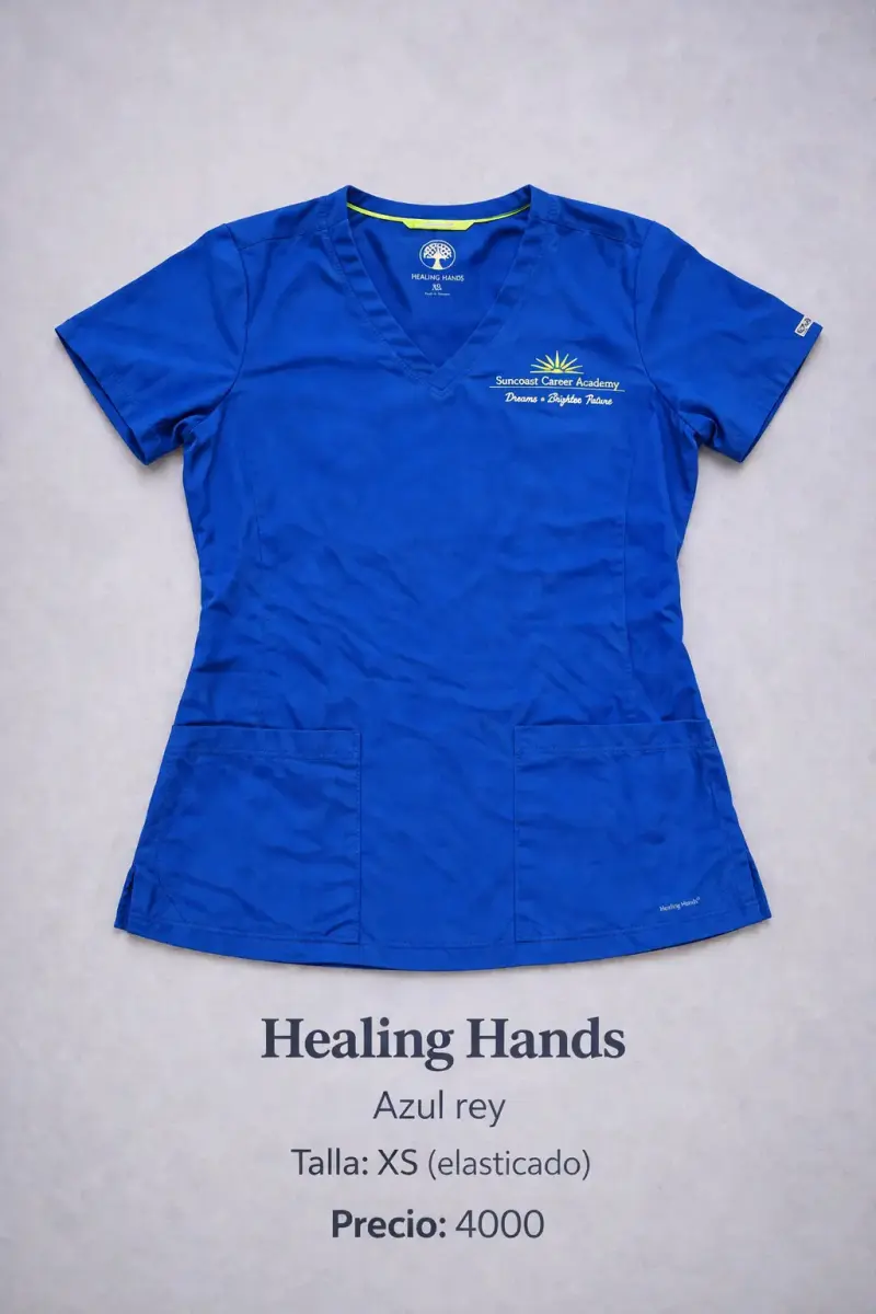Blusa médica azul rey Healing Hands