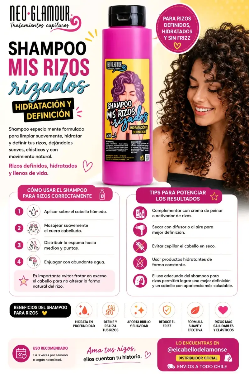 Shampoo Neo Glamour Mis Rizos Rizados 500ml