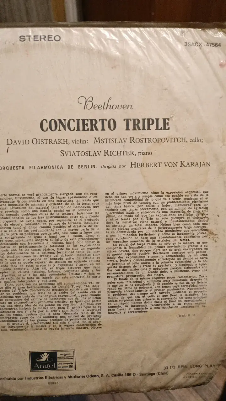 Vinilo Beethoven Concierto Triple - 3