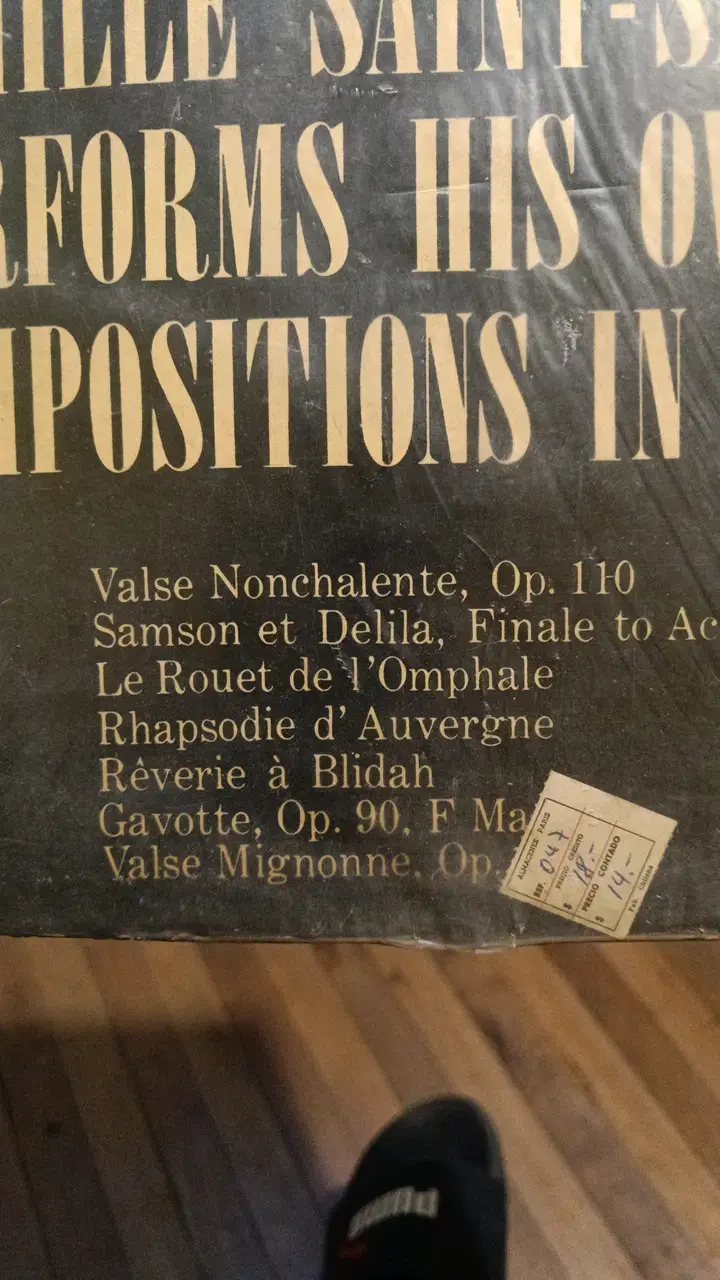 Vinilo Camille Saint-Saëns Composiciones 1905 - 2