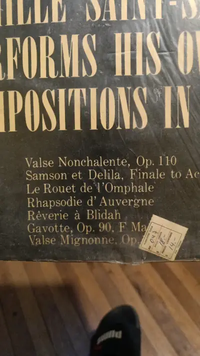 Vinilo Camille Saint-Saëns Composiciones 1905 - miniatura 2